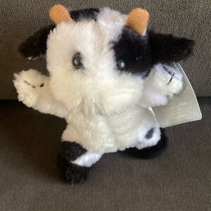 Vintage Bean Bag Plush Cow With Tag